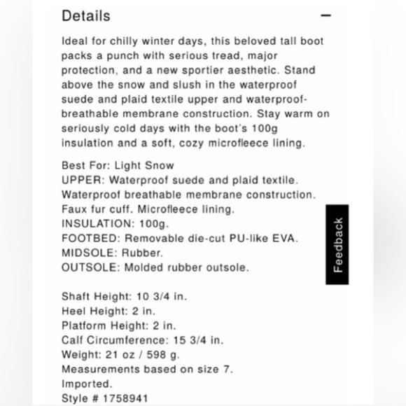 Sorel Tivoli III Buffalo Red & Black Plaid Waterproof Tall Boots Size 8.5 - Picture 16 of 17